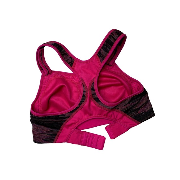 BROOKS Running Rebound Racer Sports Bra Size 34B Pink Black Adjustable Straps - Picture 4 of 11